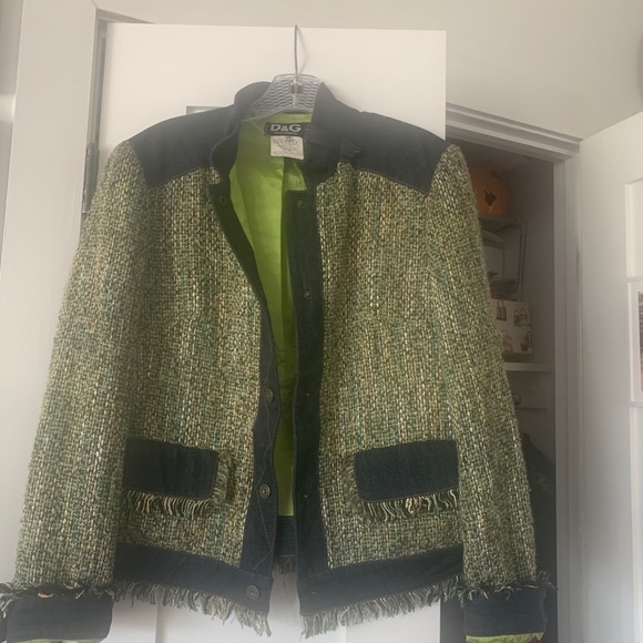 D&G suit jacket / green blue tweed - Picture 2 of 11
